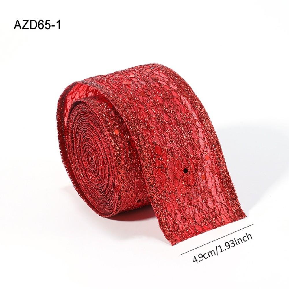 

2M Элегантная Рождественская Лента Блестящая Сетка Свадебная Декоративная Лента Свадебное Украшение 4.9CM Red