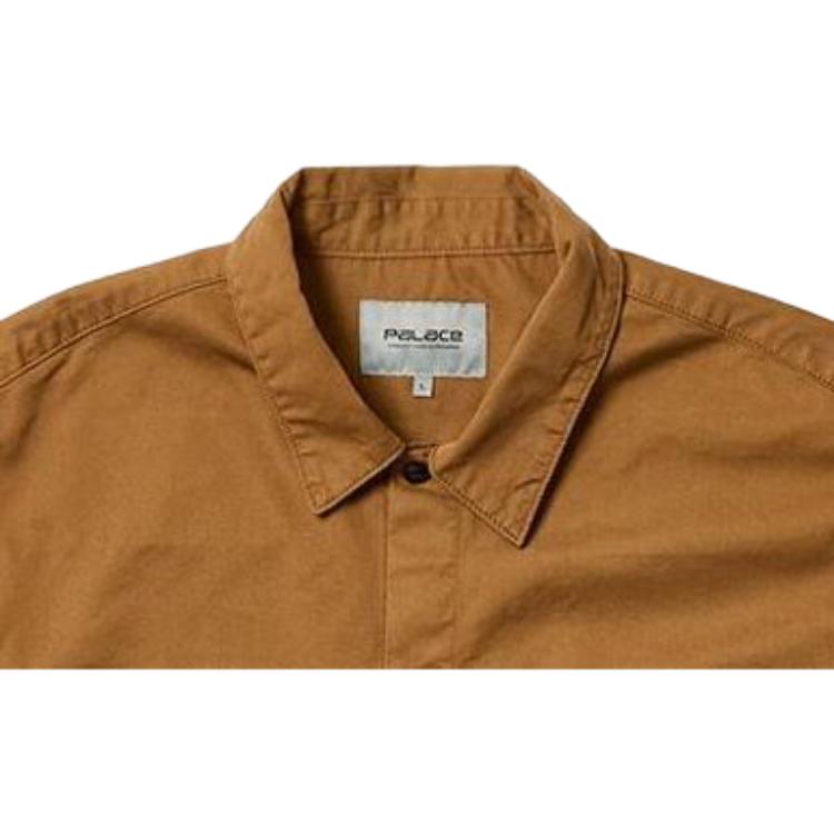 Palace x Carhartt WIP FW23 Co-Branded Classic Logo Dual Pocket Button-Down Shirt Unisex Tops Khaki I032721-KHAKI