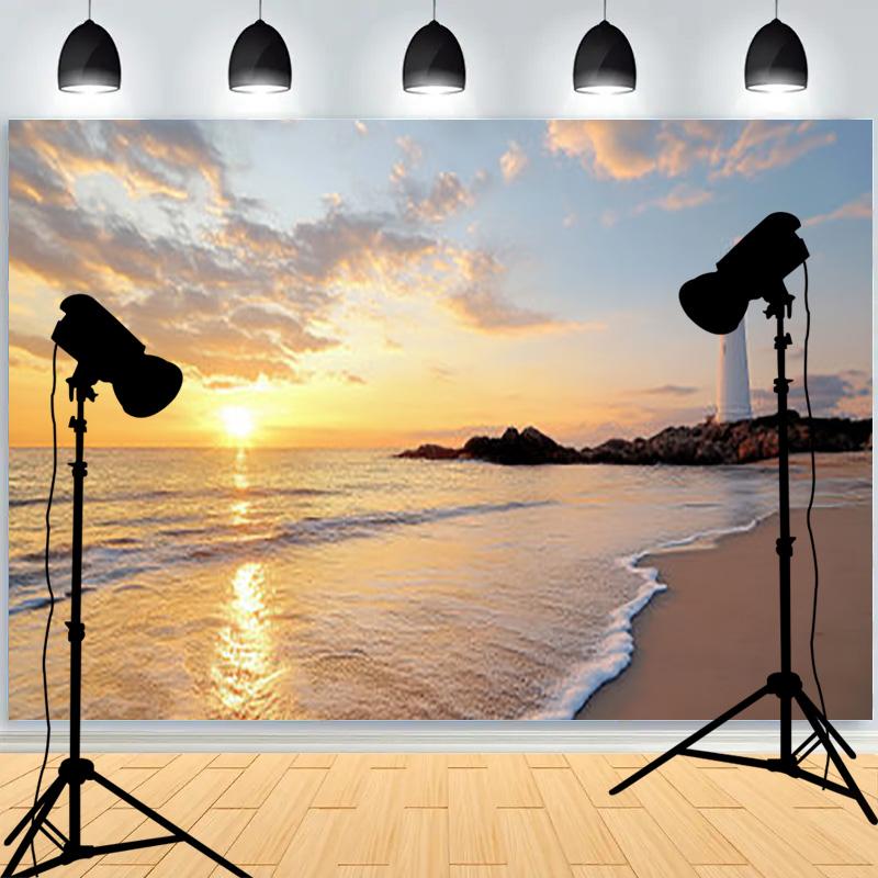 Marine Lighthouse Sailboat Theme Photography Background Wall Decor Romantic Healing Backdrops Portrait Photo Props LH-04