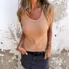 Cross-border new Amazon ribbed tank top, European and American women's sexy slim-fit knit base layer, appearance top