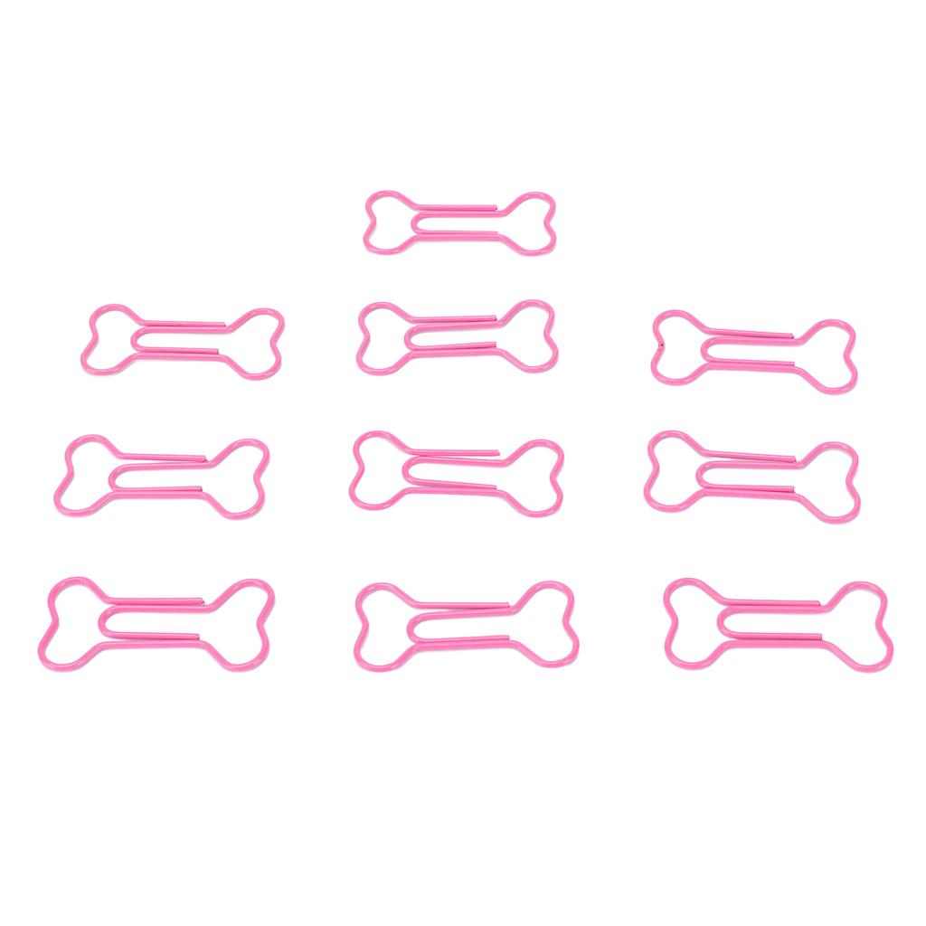 100pcs Paper Clips  Bone Shape Portable Small Cute Electroplating Metal Paper Clips for File Cla