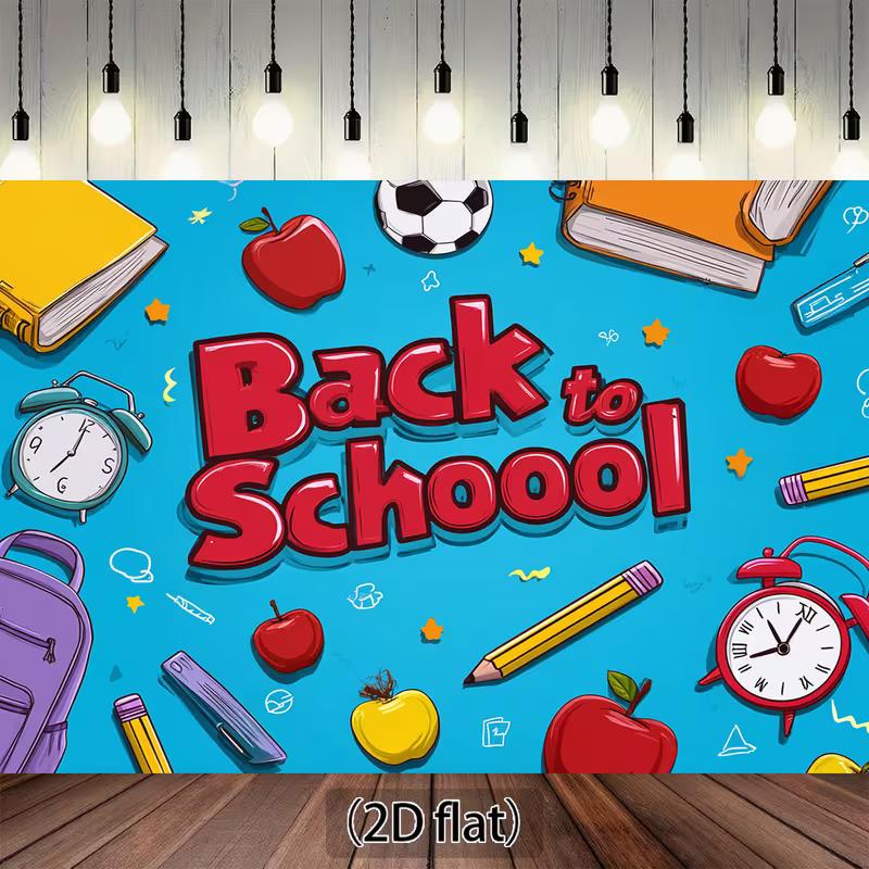 

2D School Welcome Backdrop, Back to School Photography Background 47.2x31.5inch/120*80cm