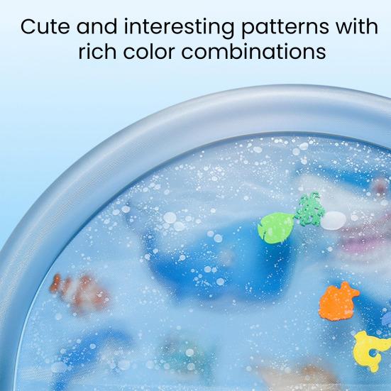 Pet Cooling Water Bed for Dog Cats Thickened Pet Water Sensory Play Mat Ocean Theme Interactive Self Play Toy with Floating Fish