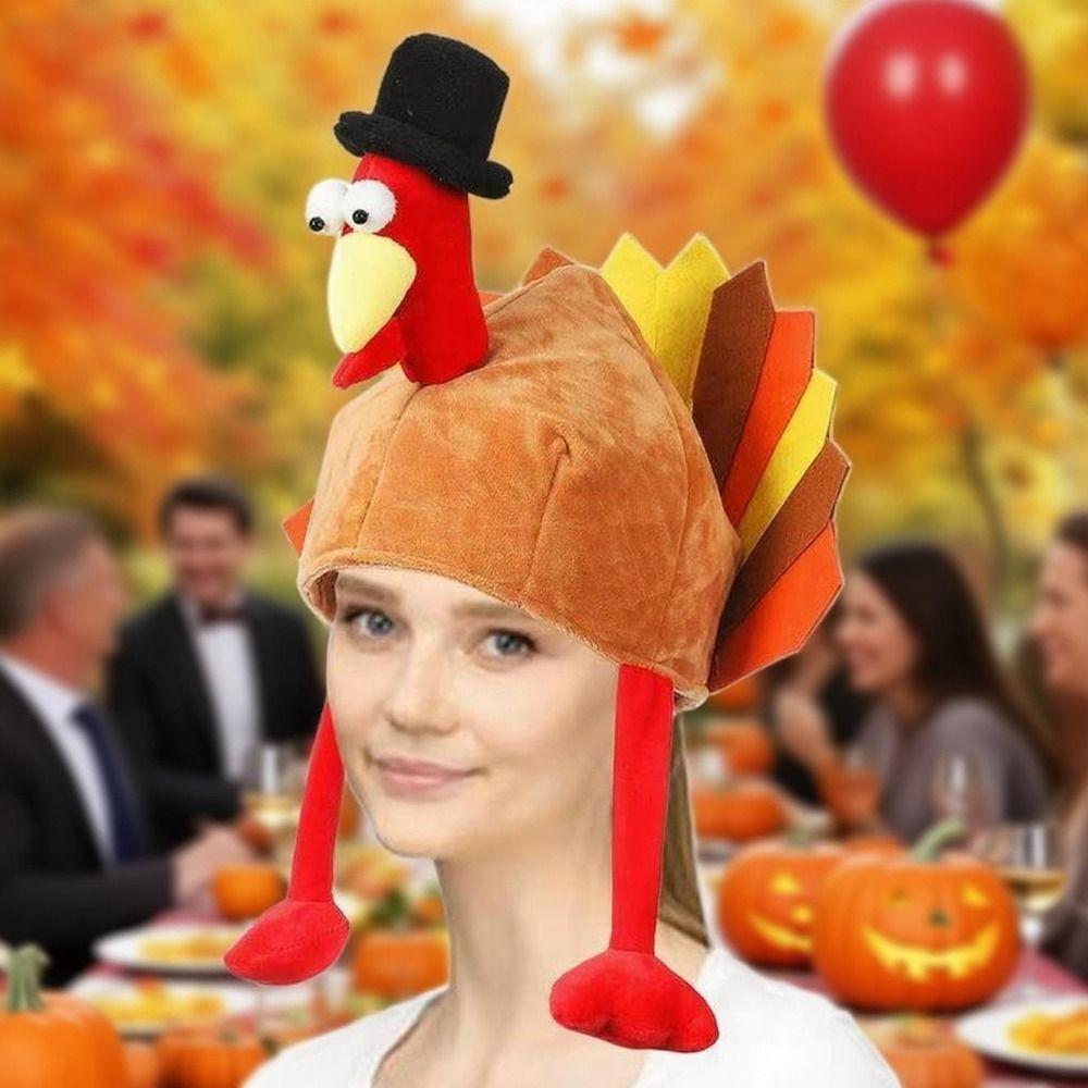 Bequeme Thanksgiving-Truthahn-Hüte Kreative Rollenspiel-Foto-Kappe Plüsch-Truthahn-Hüte Feier