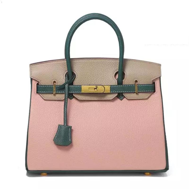 2021 Spring new trendy leather handbag top layer cowhide capacity one-shoulder crossbody hand-carried platinum bag