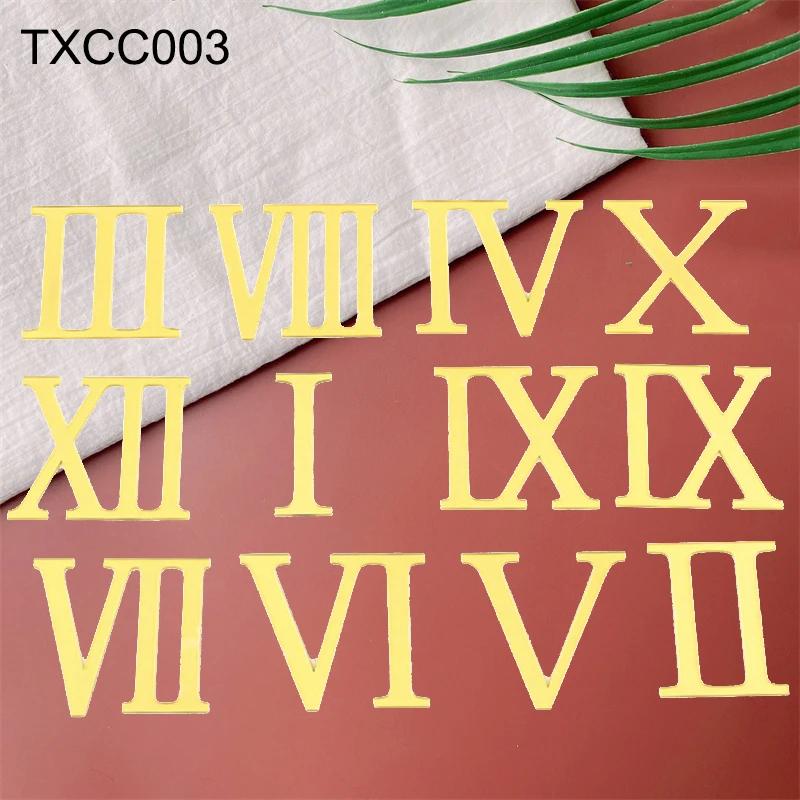 Decor Acrilic Oglindă Aurie pentru Tort La Mulți Ani Alfabet Englez Număr Roman Nuntă Petrecere Topper Tort Insert Cupcake Steag