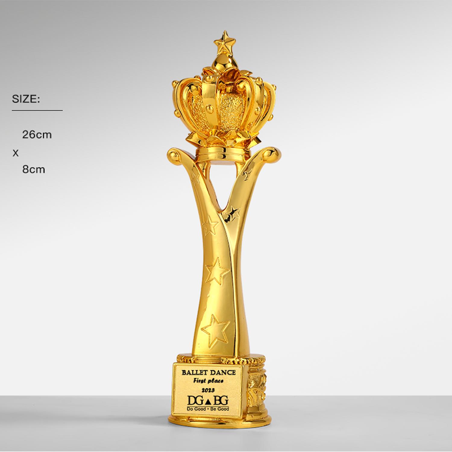 

Custom Gold Resin Trophy for Children s Performances, featuring Figurines like Dancing Tree, Singing Goddess, suitable