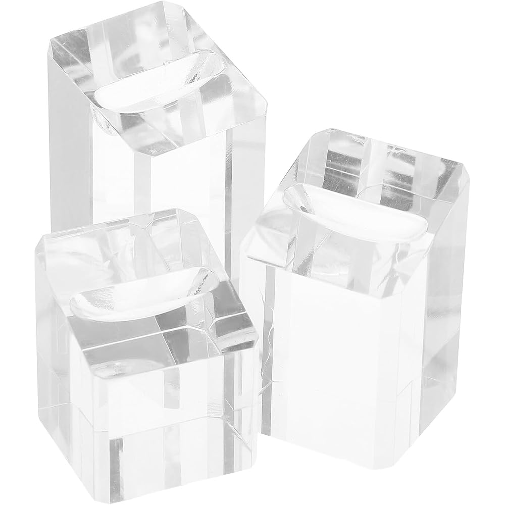 LAPYAPPE Acrylic Ring Display Holder Clear Single Slot Ring Stand Jewelry Display Vendor Ring Tra...