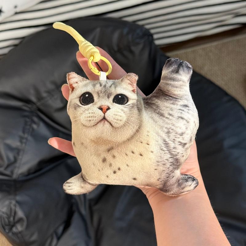 12/32cm New Simulation of Seal Cat Plush Toy Ocean Doll Cute Cat Toy Cartoon Lifelike Kitten Dolls Girls Birthday Gift Kids Toys