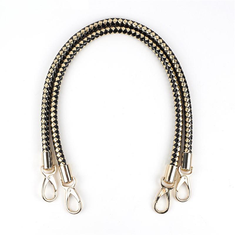 1 Stück Kunstleder PU Taschenriemen Taschengriff Arm Armriemen Zubehör, Schwarzer PU Gewebter Riemen Tasche Schulterriemen