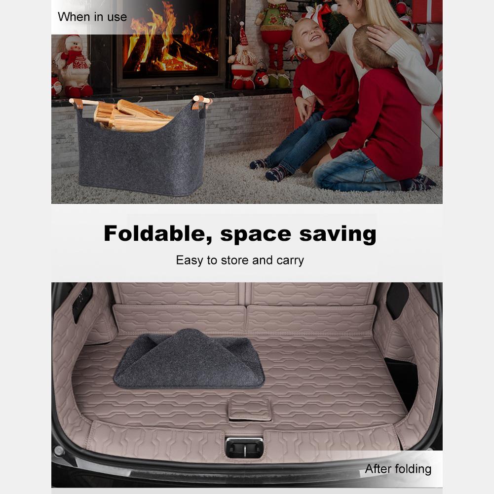 45 X 32 X 40 cm składany drewniany kosz o dużej pojemności 57 l torba do przenoszenia drewna kominkowego, drewna opałowego, gazet, ubrań