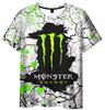 Herren Sommer Monster Energy Marke 3D Gedrucktes T-Shirt Lässig Schnelltrocknend Atmungsaktiv Kurzarm