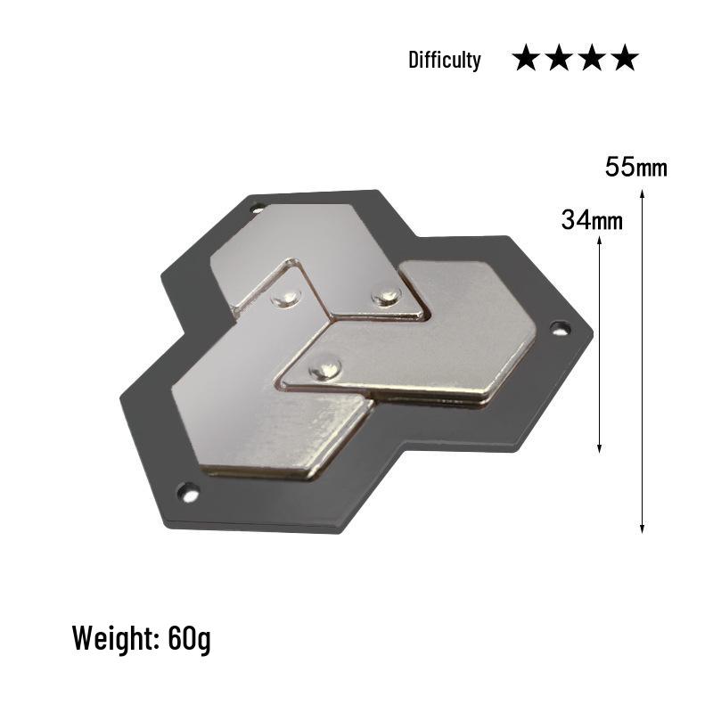 Intelligence Puzzle Zinc Alloy Disentanglement Rings - Unlock Nine Linked Rings Kongming Luban Lock Educational Toy