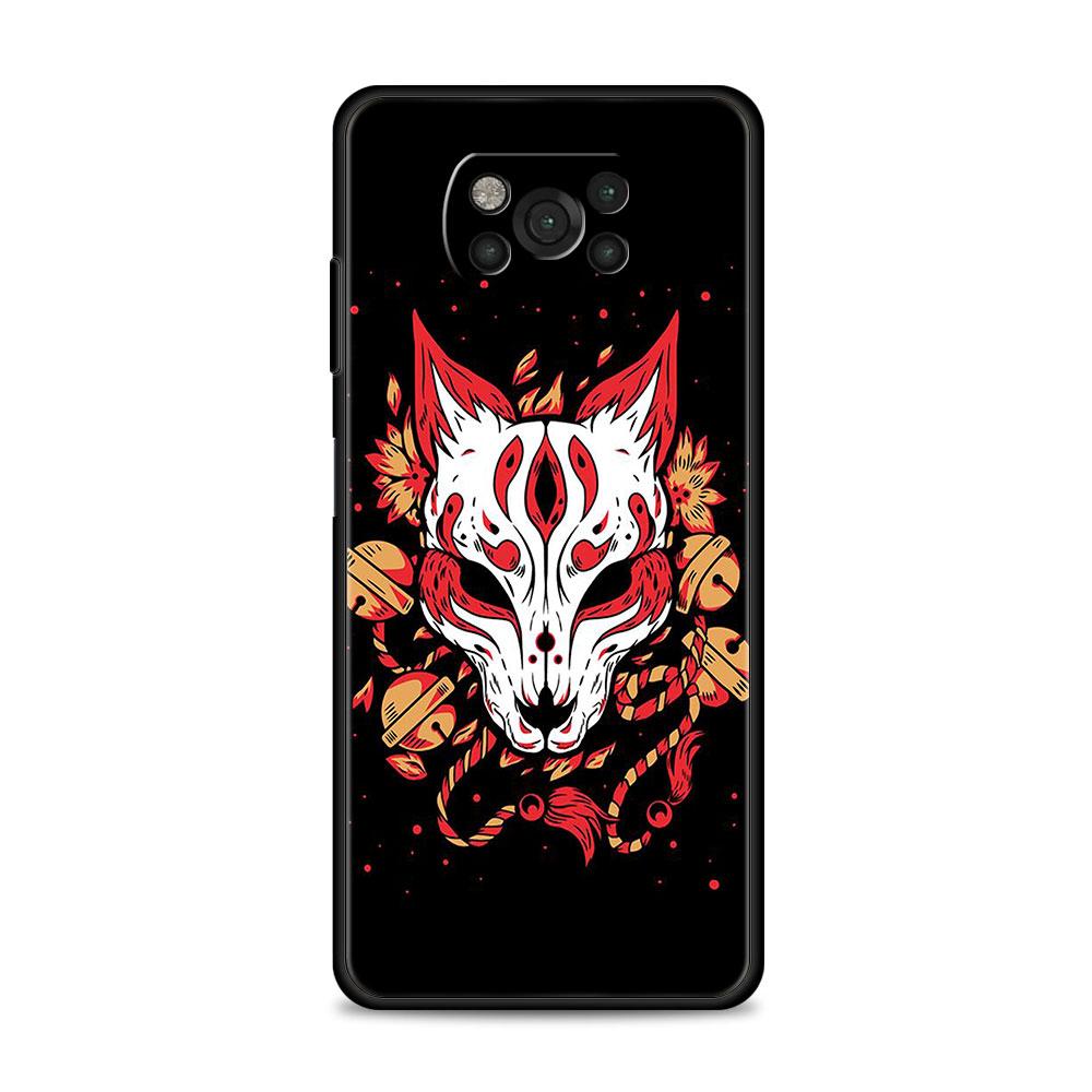 Cover For Xiaomi Poco X3 X4 NFC M3 M4 Pro 5G Mi 11 lite 11T 9T 12 10T 11E Note10 Phone Case Japan Samurai Oni Mask