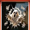 Decorative Holiday Ornaments Halloween Window Stickers, Removable Static Cling Decals with Pumpkin Ghost Witch Reusable Film Patterns, Scary