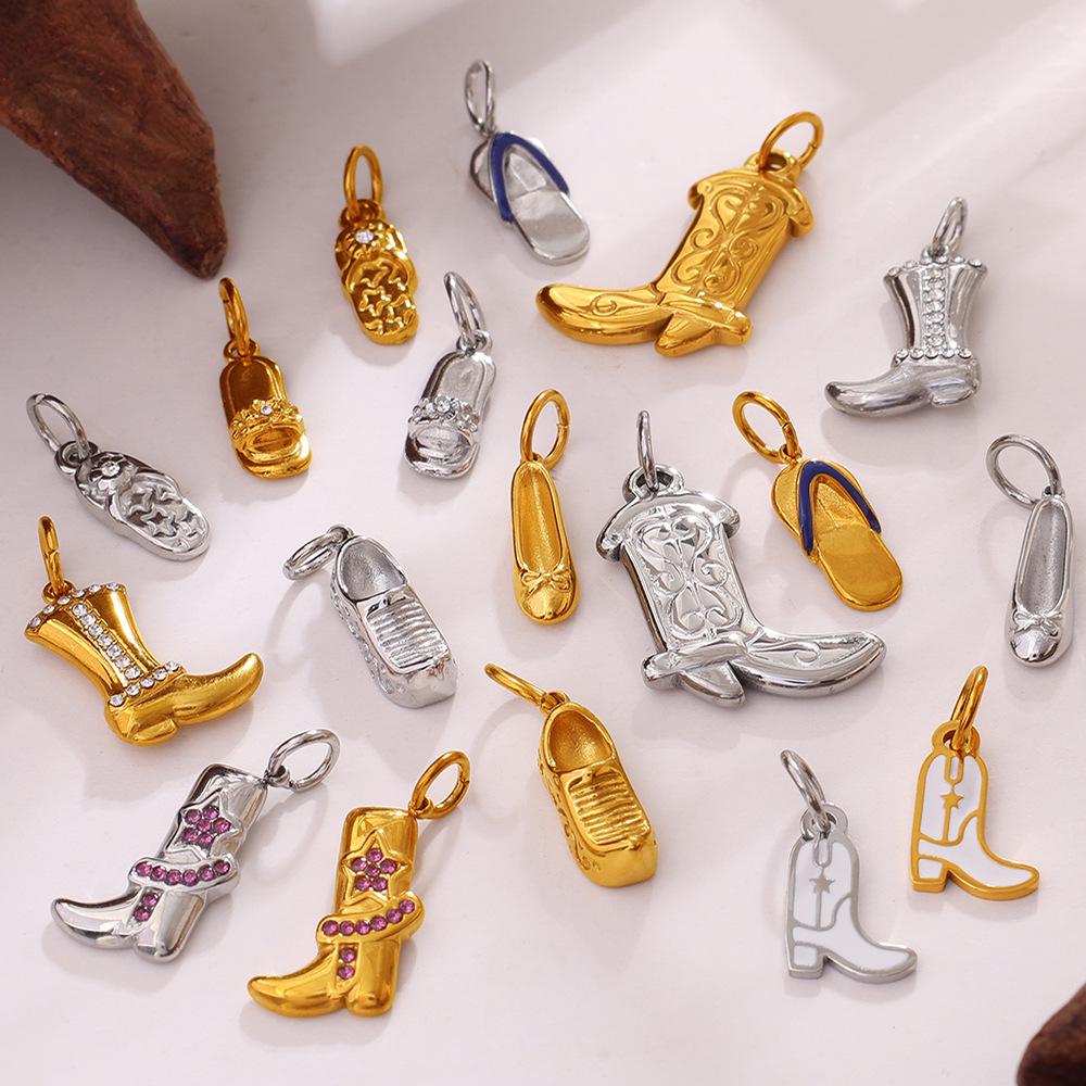 Retro Western Cowboy Boot Pendant with Niche Design