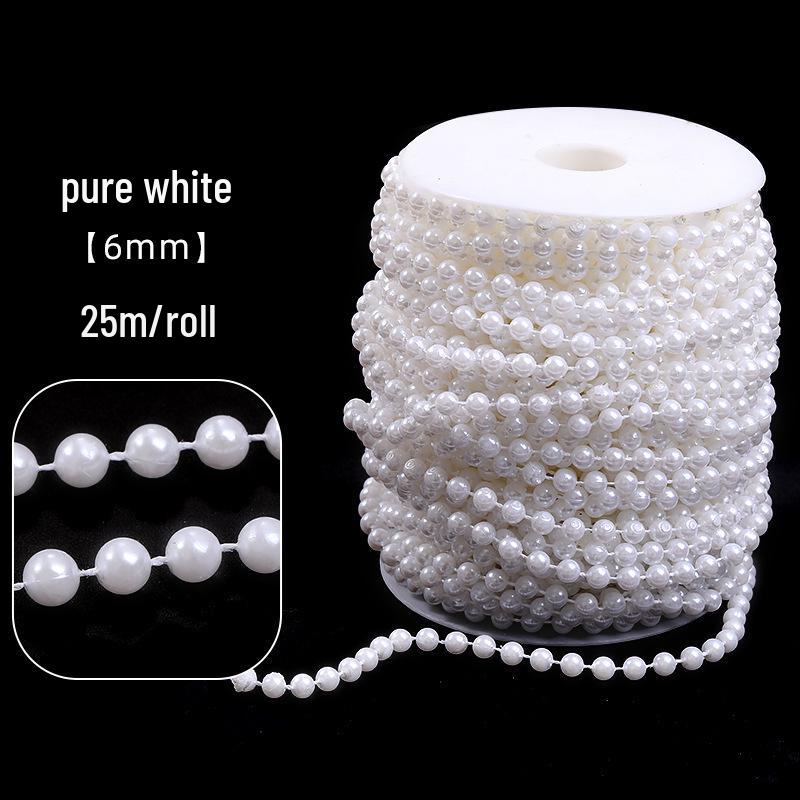 Double-Strand Half-Round Imitation Pearl Beads 4–8mm for Wedding and Handmade Clothing Decorations