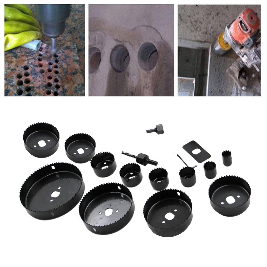 16Pcs Hole Saw Kit Carbon Steel Wear Resistance Accurate Efficient Hole Saw Set for Woodworking