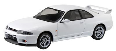 AOSHIMA The Snap Kit Series Nissan R33 Skyline White Color Coded Plastic Model 1/32 GT-R 15-C