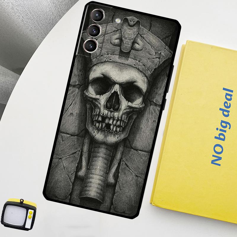 Ancient Egypt Pharaoh Phone Case For Samsung Galaxy S25 Ultra S21 S22 S23 S24 Ultra S9 S10 S20 Plus S25 FE Cover