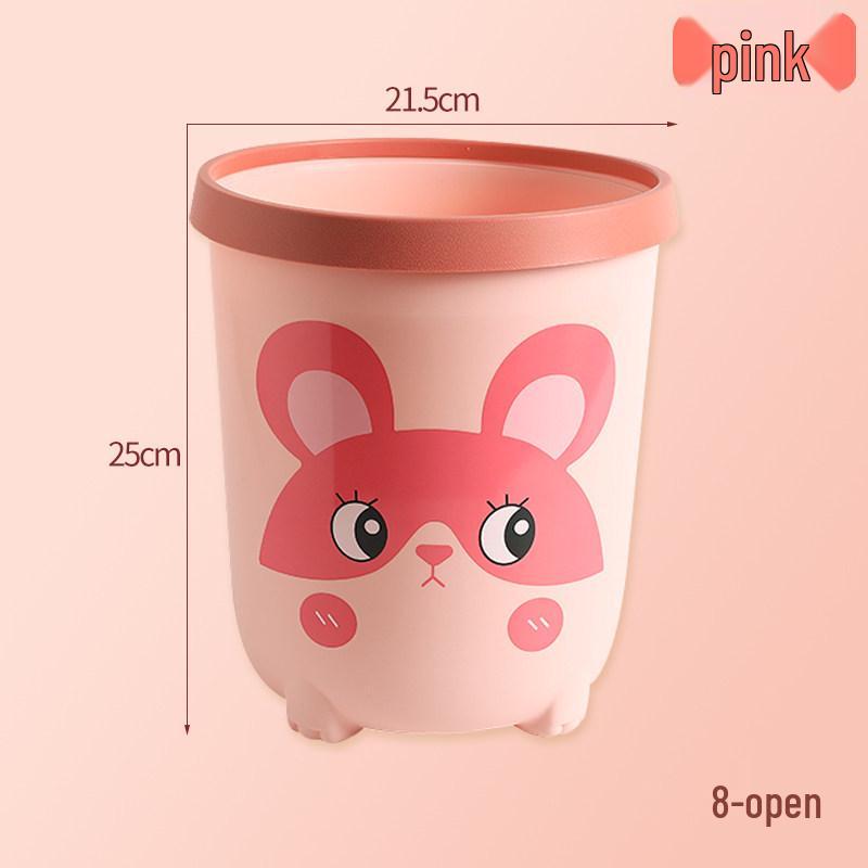 Large Capacity Lidless Trash Can with Pressure Ring for Living Room, Kitchen, Bedroom, Bathroom, Dorm