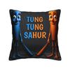Tung Tung Sahur Funny Ramadan Gym Meme Pillow Cover  Comfy Cushion Cover Novelty Pillow Case For Couch Sofa Bedroom