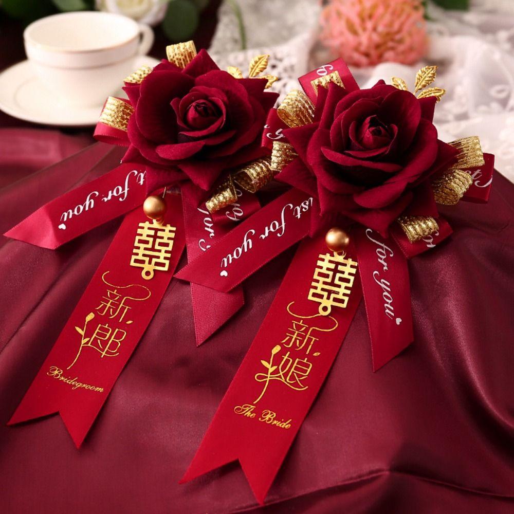 Flower Bridesmaid Decorative Chinese Style Corsage Groom Brooch Wedding Corsage Bride Brooch