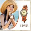 Cute Antique Women's Watch with Leather Strap: Waterproof, Roman Alphabet, Analog Display, Adjustable Length, Quartz Movement, Fashion Watch -