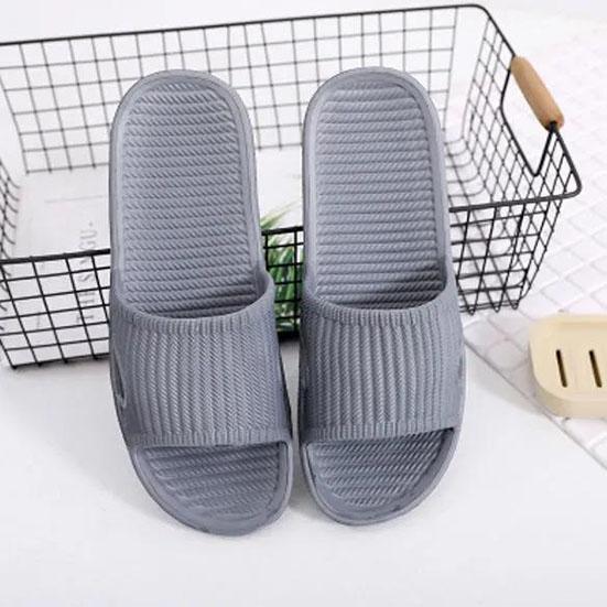 Women's Slippers Summer Indoor Bathroom Slippers Anti-Slip Home Slippers Couples Solid Color Large Size Flat Slippers