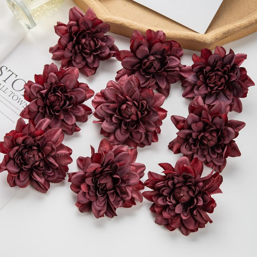 5/10Pcs Artificial Flowers Silk Chrysanthemum DIY Gifts Box Scrapbook Wedding Arch Home Garden Decor Christmas Wreaths Clearance