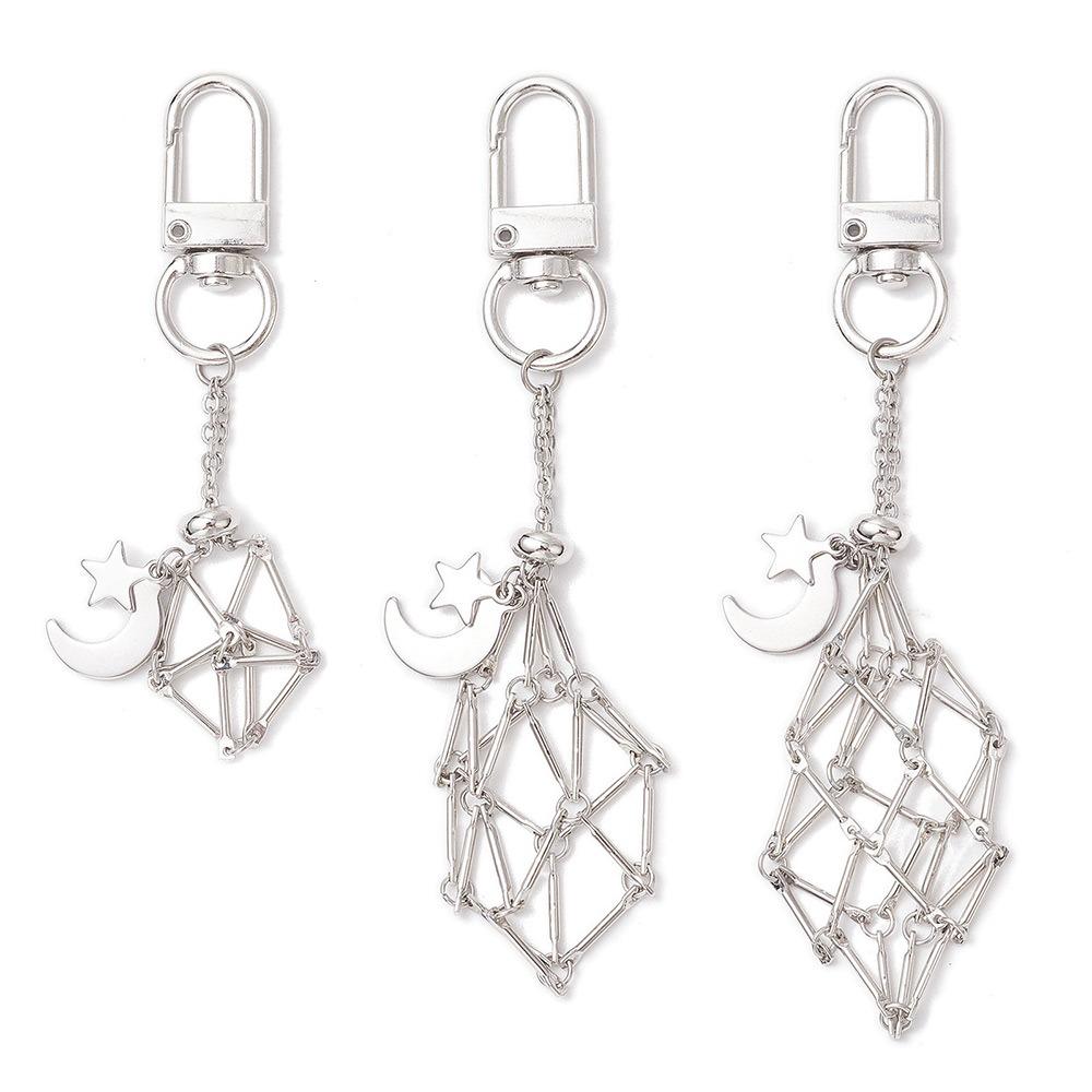 Stone Lover Gift Stainless Steel Keychain Silver Color Handbag Keyring New Design Car Keyring
