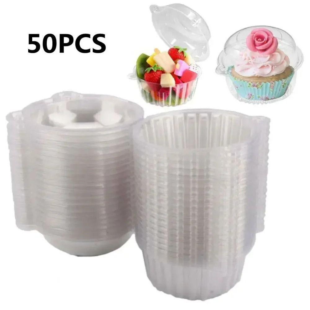 50/100 PCS Plastic Cake Packaging Box Multipurpose Muffin Container New Pastry Holder