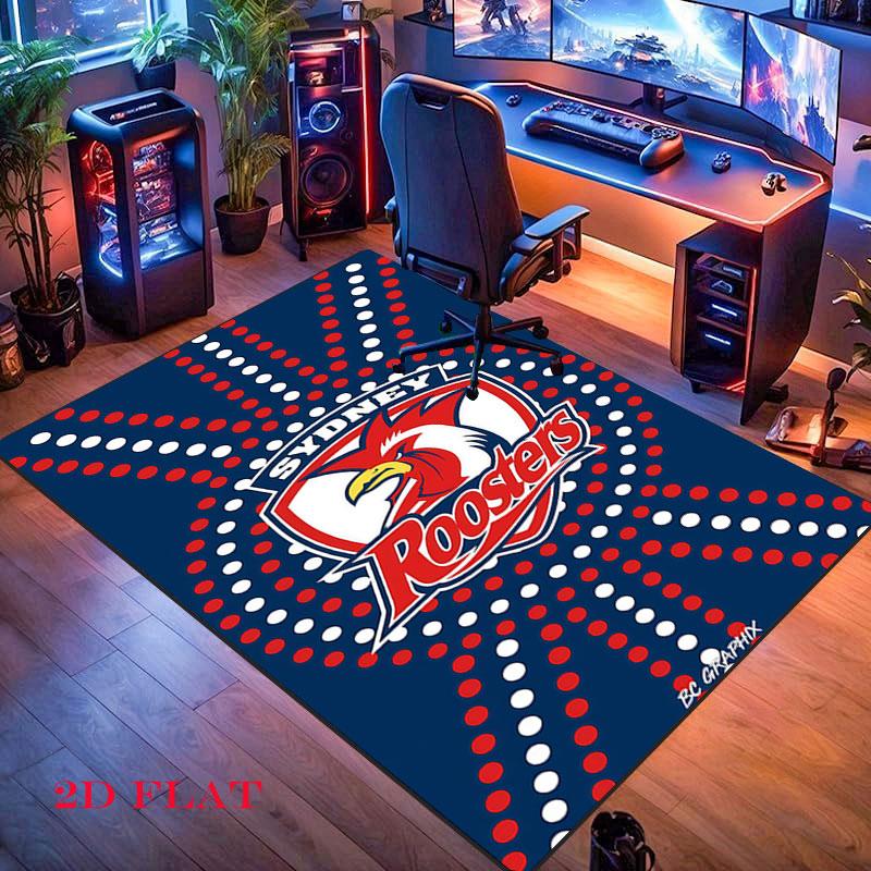 Sydney Roosters Glory Carpet Rug for Living Room Bedroom Home Sofa Decoration,Kids play Nonslip Floor Mat