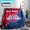 Custom Name Blanket Detroit-Pistons Logo Blanket Bedding Blanket for Travel, Camping, Living Rooms, Offices, Sofas, Fan Christmas Gift