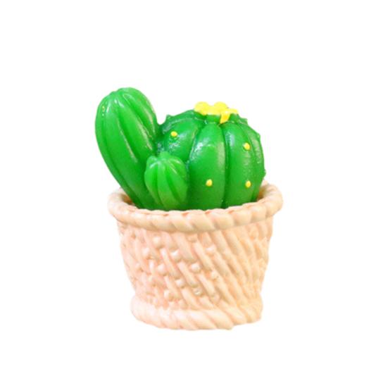 Mini Artificial Cactus Plants in Pot Miniature Potted Green Cactus Figurine for DIY Micro Landscape Fairy Garden Accessories Plant Pots Bonsai Crafts