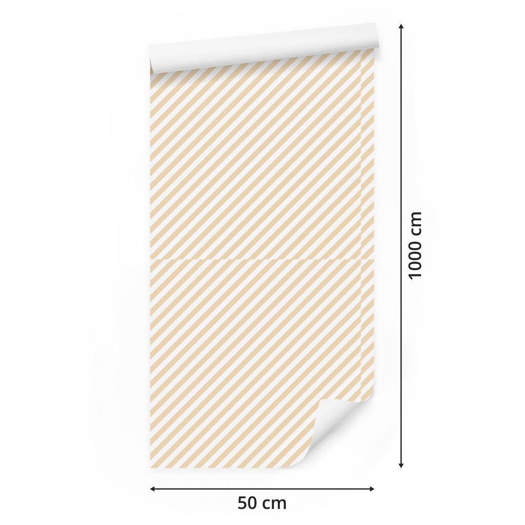 Cream and white striped wallpaper, fine detail for living room and bedroom 50x1000
