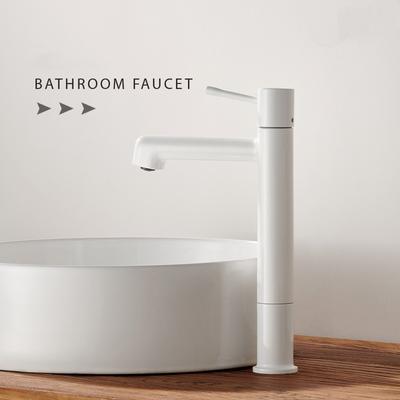 Tuqiu Bathroom Sink Faucet Brass Roation High Basin Faucet Cold And Hot Water Mixer Sink Tap Deck Mounted Black/ChromeTap
