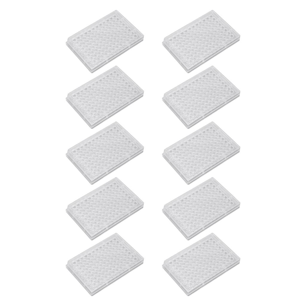 10pcs Tissue Culture Plate 96 Well Clear Polystyrene Cell Growth Culture Plate with Plastic Lid for