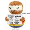 Creative Funny Handmade Crochet Emotional Support Dolls with Positive Energy Card Desktop Ornament Home Decor for Friend Gifts