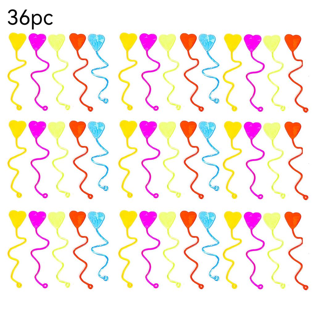 36 Pack  Sticky Hands Toys  Hearts Sticky Stretchy Toys