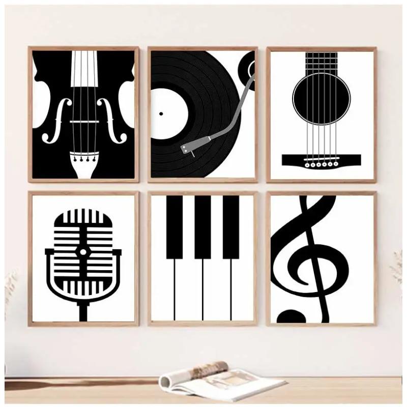 Minimalist Instrument Posters and Prints Music Enthusiast Modern Art Canvas Painting Wall Art Pictures Home Bar Room Decoration
