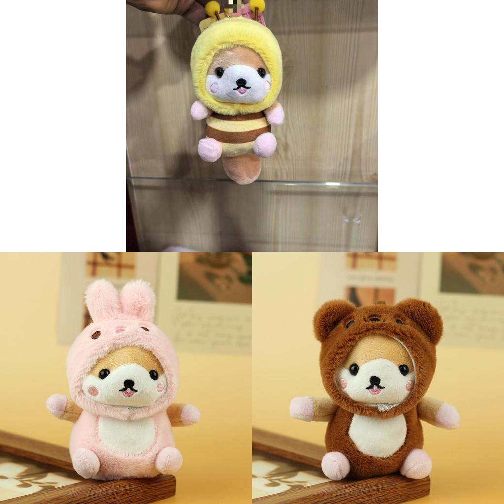 Plush Dog Keychain With Pp Cotton Filling For Bag Decor And Gift