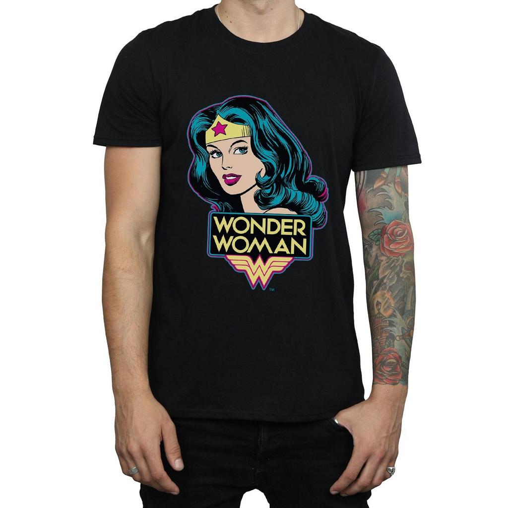 Wonder Woman Mens Head Cotton T-Shirt