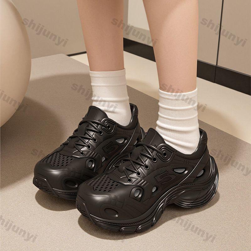 Fashion Women's Height Increase Casual Shoes 2025 New Fashion Lace Up Outdoor Sports Sandals Breathable Non Slip Comfortable Beach Shoes