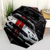 1 Stück Shelby Mustang Racing Edition Automatischer Faltregenschirm, Tragbares 3-fach faltbares Design, 8-Speichen-Eisenrahmen, Outdoor, Ideales Geschenk für Fans & Reisende, Ever