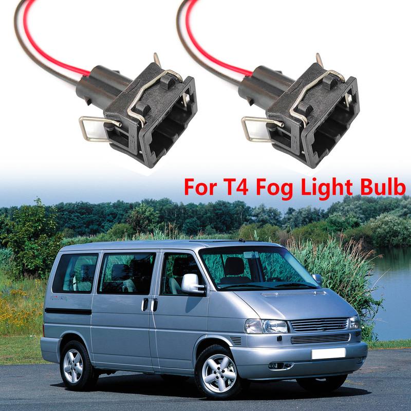 2x For VW Transporter T4 Front Rear Fog Light Lamp Bulb Connector 2pin Plug Female Adapter Harness Prewired Wiring 357972752