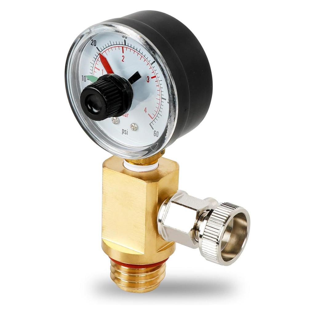 Brass Manual Air Release Valves with Pressure Gauge For Pool Filter Systems Swimming Pool Maintenance Accessory