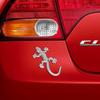 2/4 Stück 3D Gecko Eidechse Autoaufkleber PVC Verchromtes Abzeichen Emblem Aufkleber Wasserdichte Reflektierende Aufkleber Auto Styling Dekor Zubehör