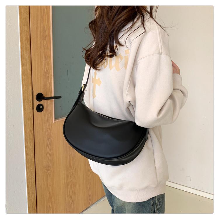 Soft Faux Leather Crescent Moon Bag for Women, Trendy 2026 Minimalist Shoulder Crossbody Purse, Korean Style Fashion Handbag