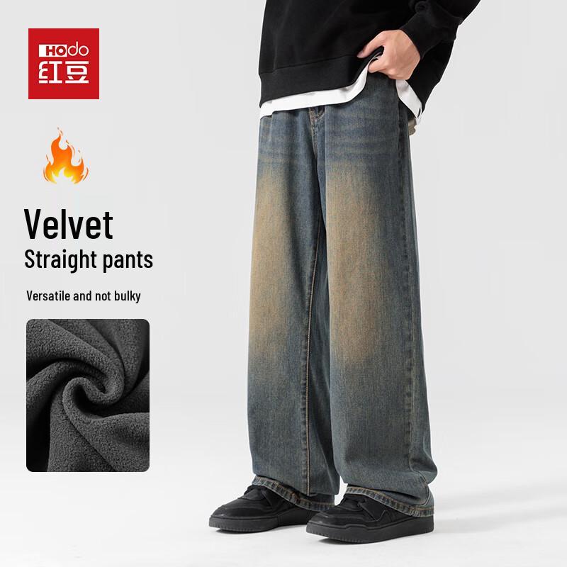 

Мужские джинсы Hodo свободного кроя с прямыми штанинами на флисовой подкладке M